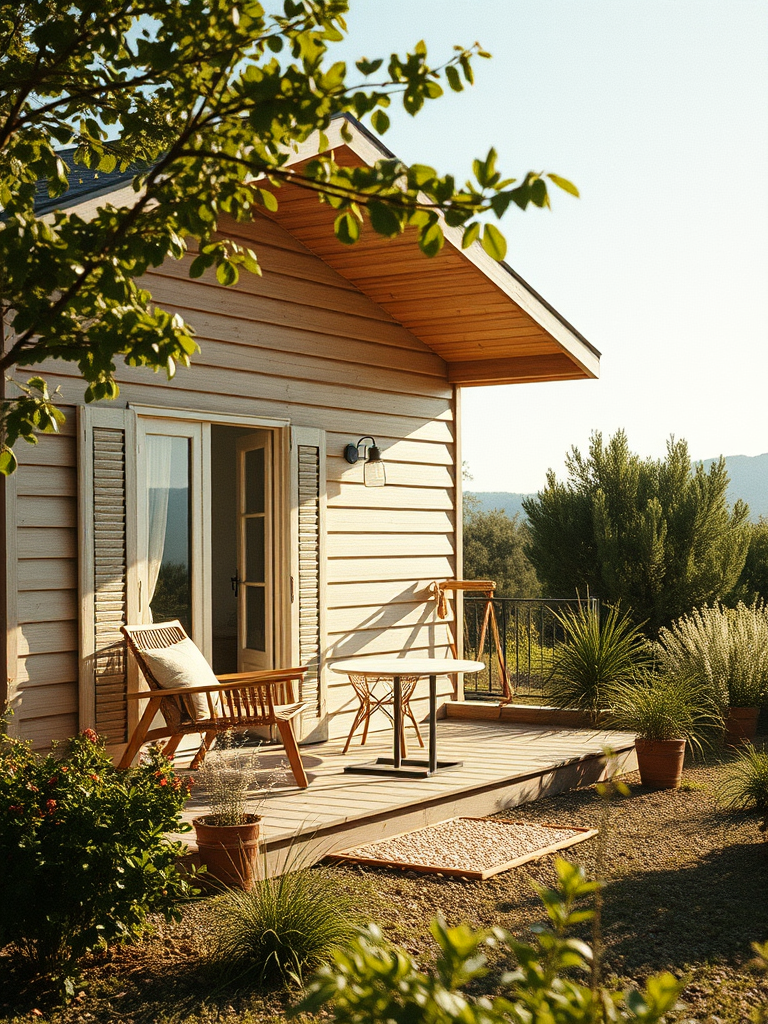 casa camping moderna in una giornata di sole