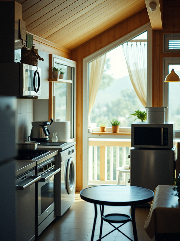 small and large appliances in a modern vacation house